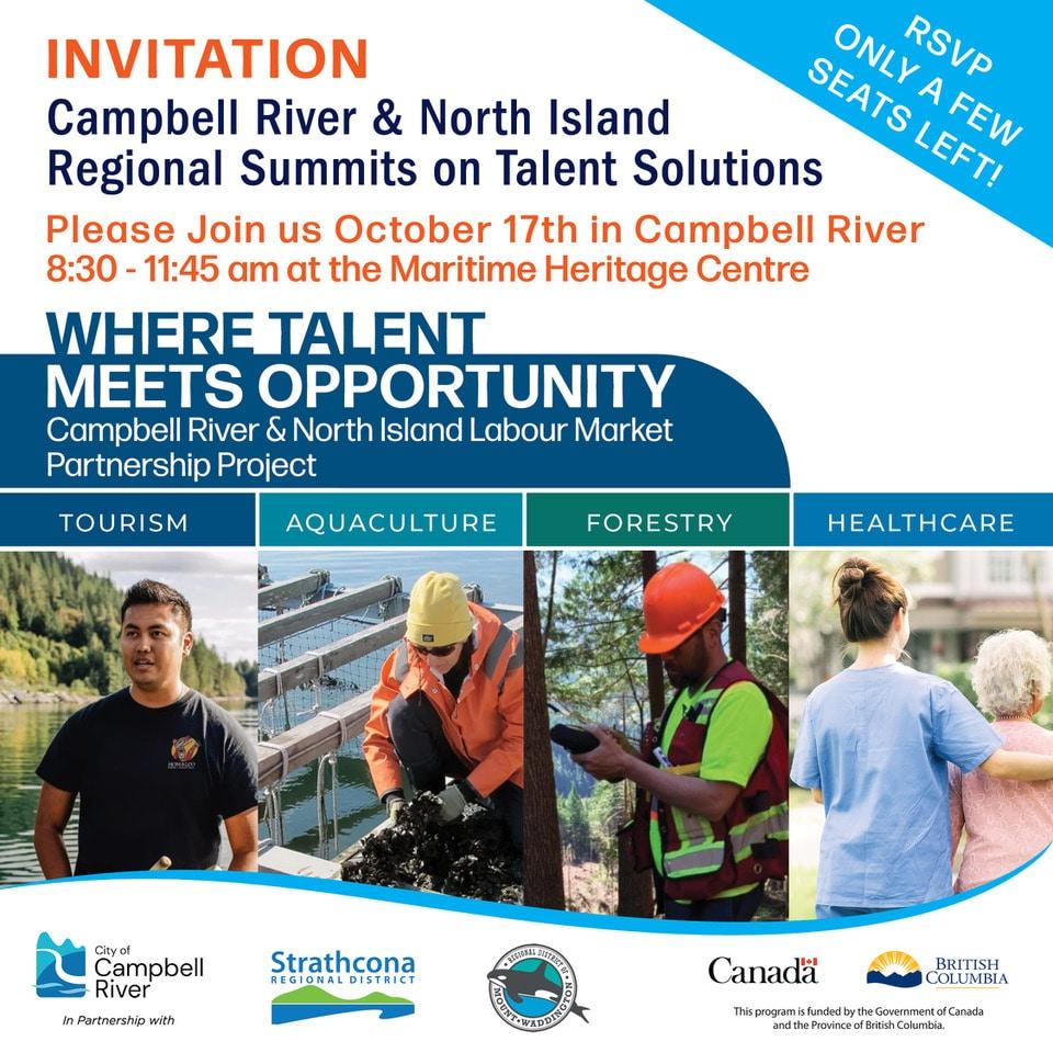 Event invitation with diverse workforce photos and logos at the bottom.