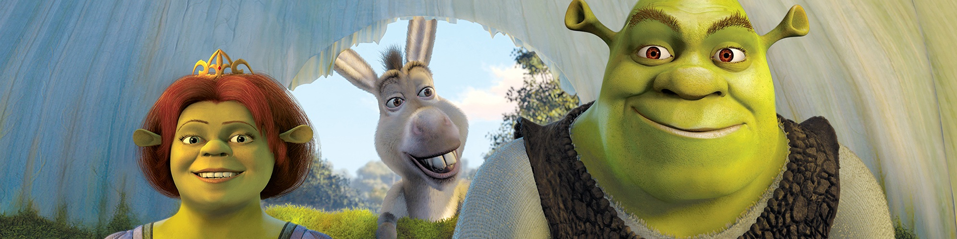 Shrek, Fiona, and Donkey from the movie Shrek 2