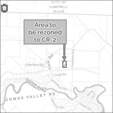 Map showing rezoning area marked near York and Catherina Way.